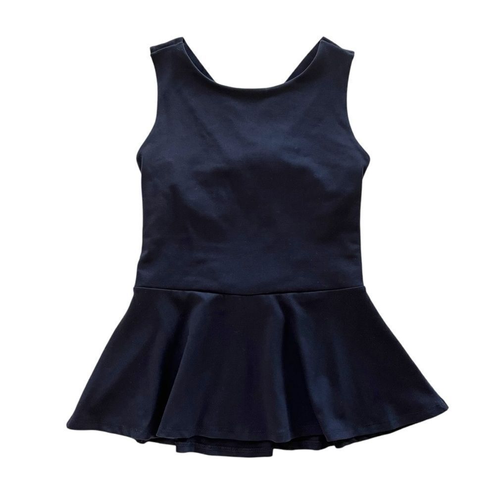 Susana Monaco Black Sleeveless Peplum Top